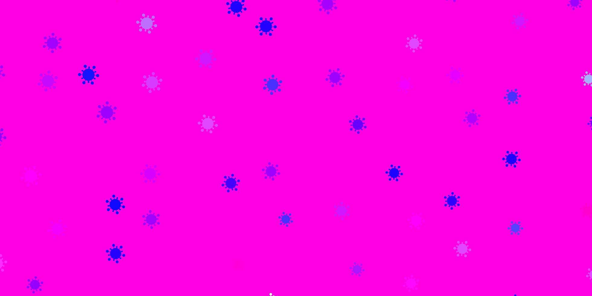 fundo vector rosa claro, azul com símbolos covid-19.