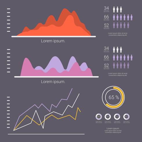 Vetor de visualização de dados planos