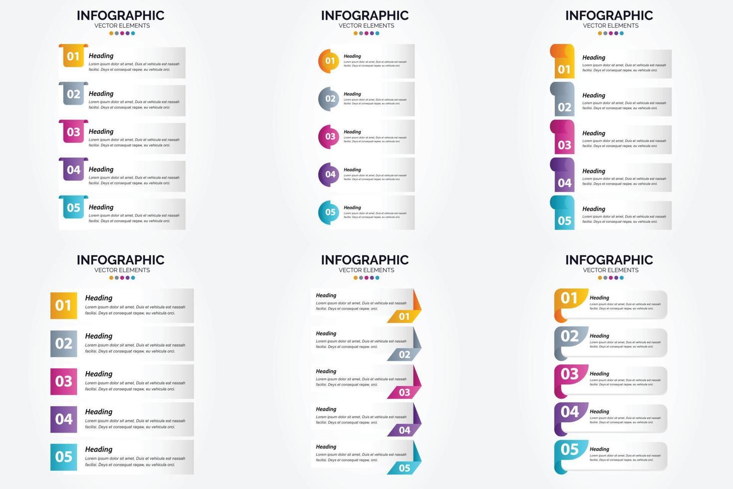 conjunto de design plano de infográficos de ilustração vetorial para folheto publicitário e revista vetor