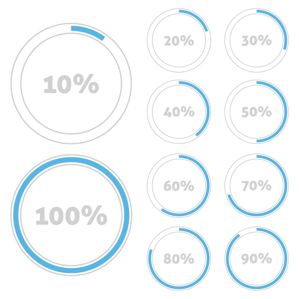 ilustração de desenho vetorial de diagrama de porcentagem isolada no fundo branco vetor