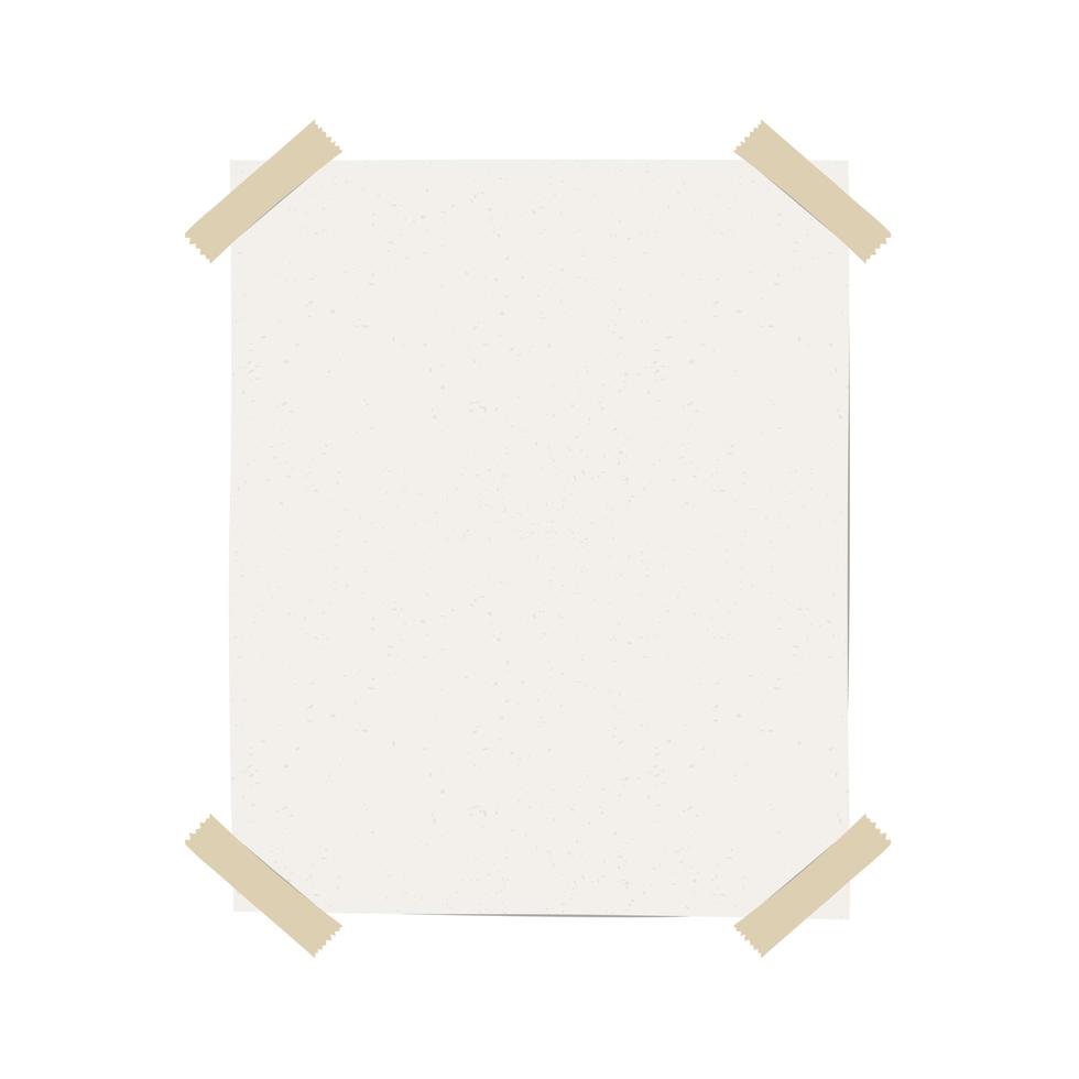 folha de papel com fita adesiva modelo ilustração vetorial de design isolada no fundo branco vetor