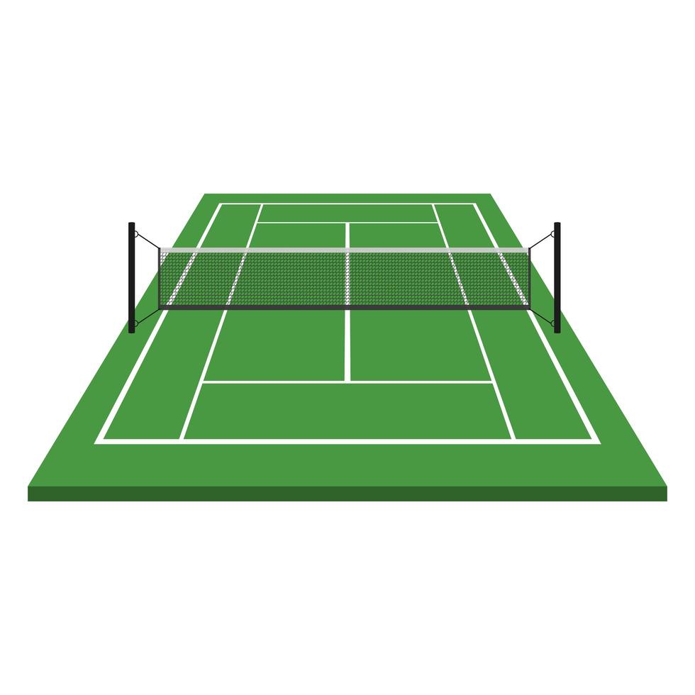 ilustração do projeto do vetor do campo de tênis isolada no fundo branco
