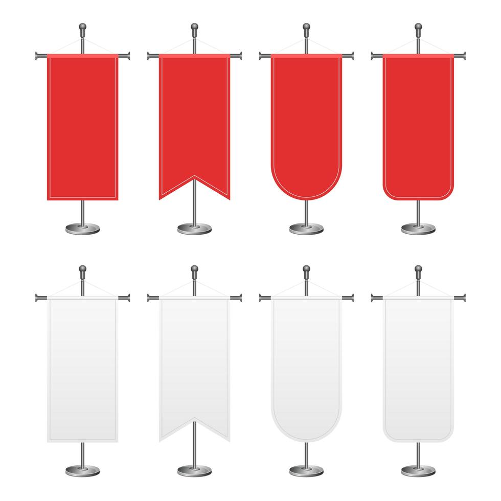 ilustração do projeto do vetor da bandeira suspensa vertical isolada no fundo branco