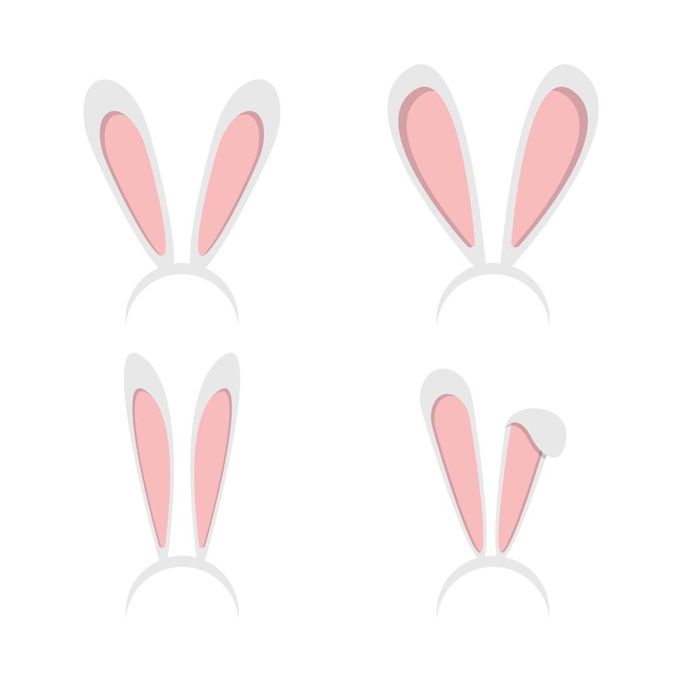 Ilustração em vetor orelhas de coelho isolada no fundo branco