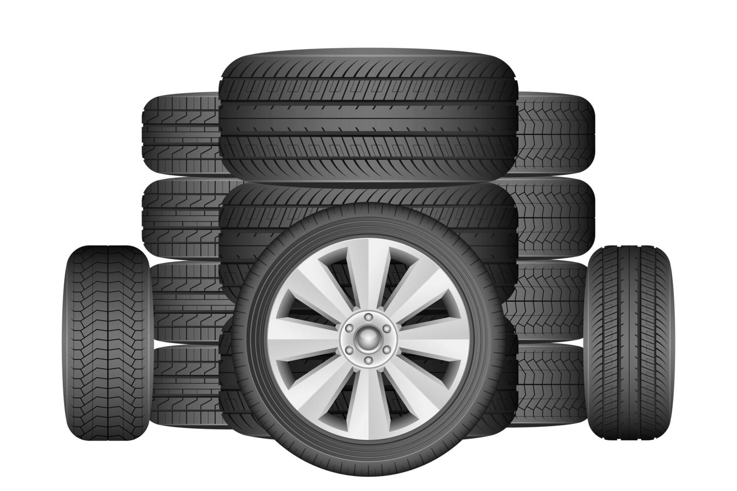 ilustração de desenho vetorial de pneu de carro isolada no fundo branco vetor