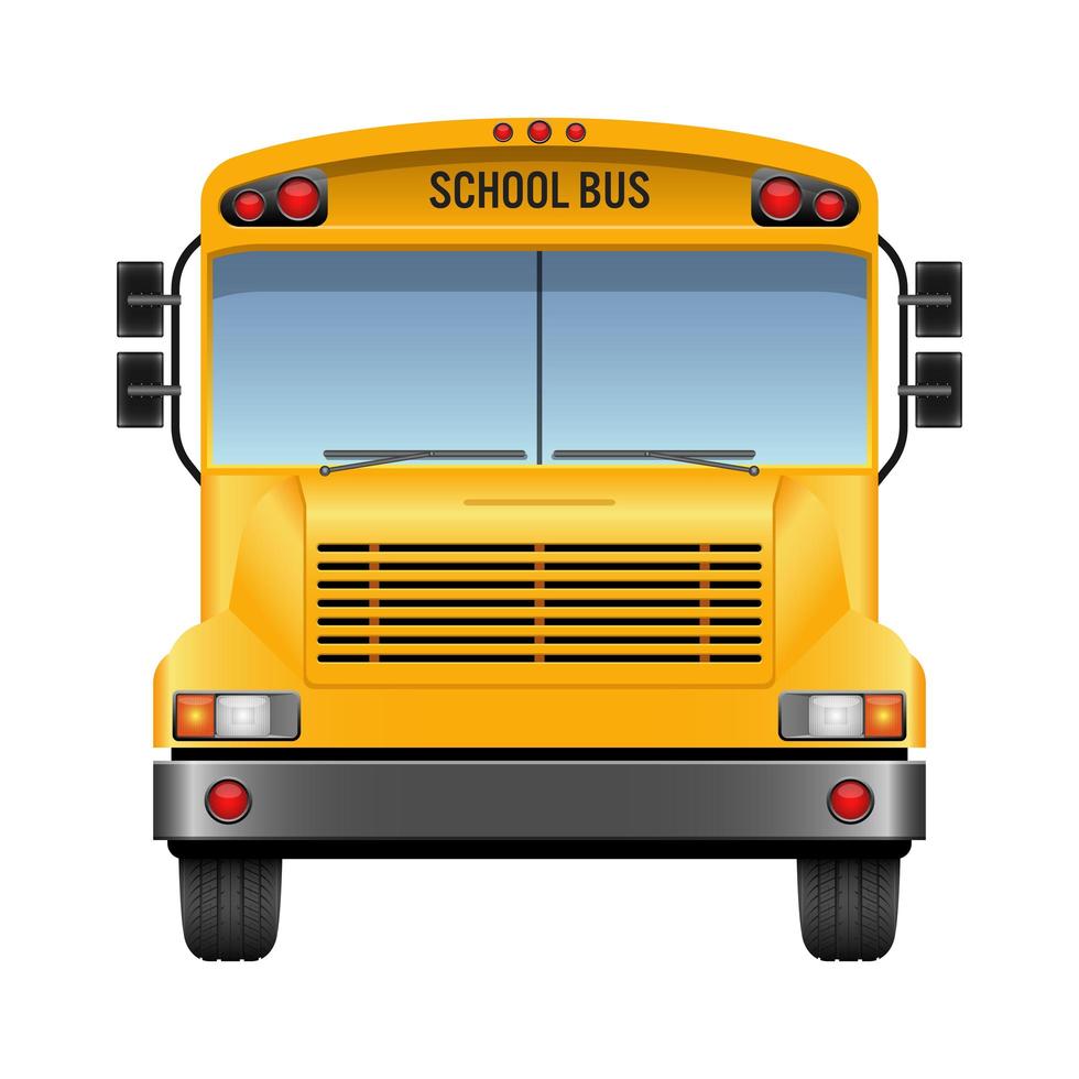 Ilustração em vetor ônibus escolar isolada no fundo branco