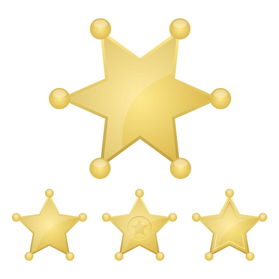 ilustração de desenho vetorial xerife estrela dourada isolada no fundo branco vetor