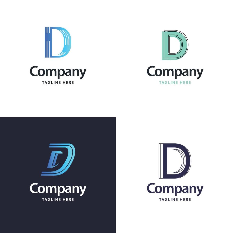 letra d design de pacote de logotipo grande design criativo de logotipos modernos para o seu negócio vetor