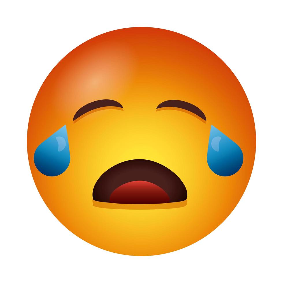 Ícone de estilo gradiente de rosto emoji chorando vetor