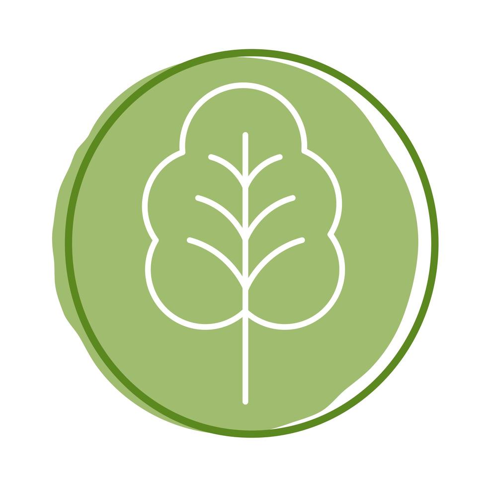 ícone de estilo de bloco de planta de folha vetor