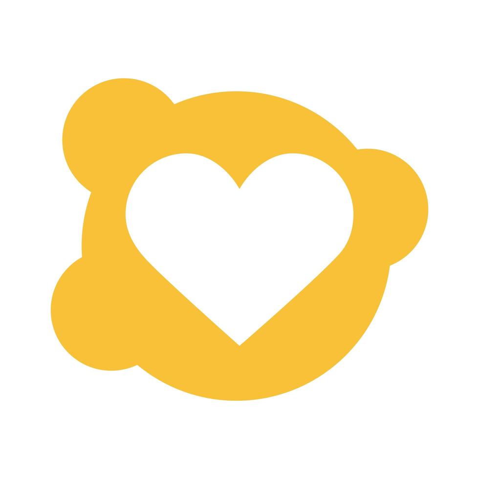 ícone de estilo de bloco de amor de coração vetor