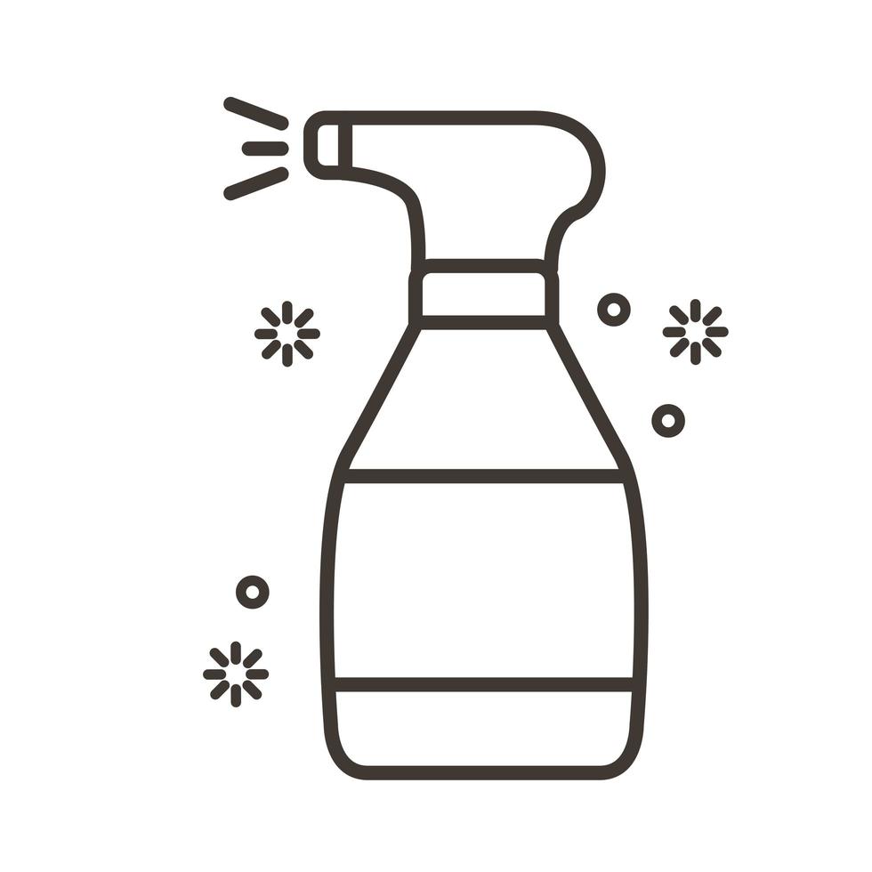 frasco de spray estilo de linha de produtos médicos vetor