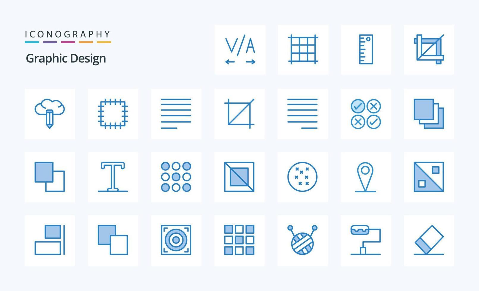 pacote de ícones azuis de 25 designs vetor