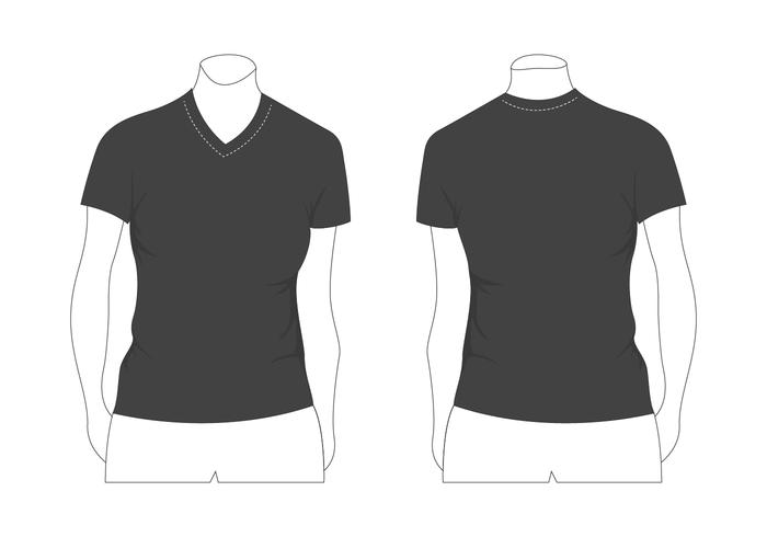 modelo de camiseta de mulher em branco vetor