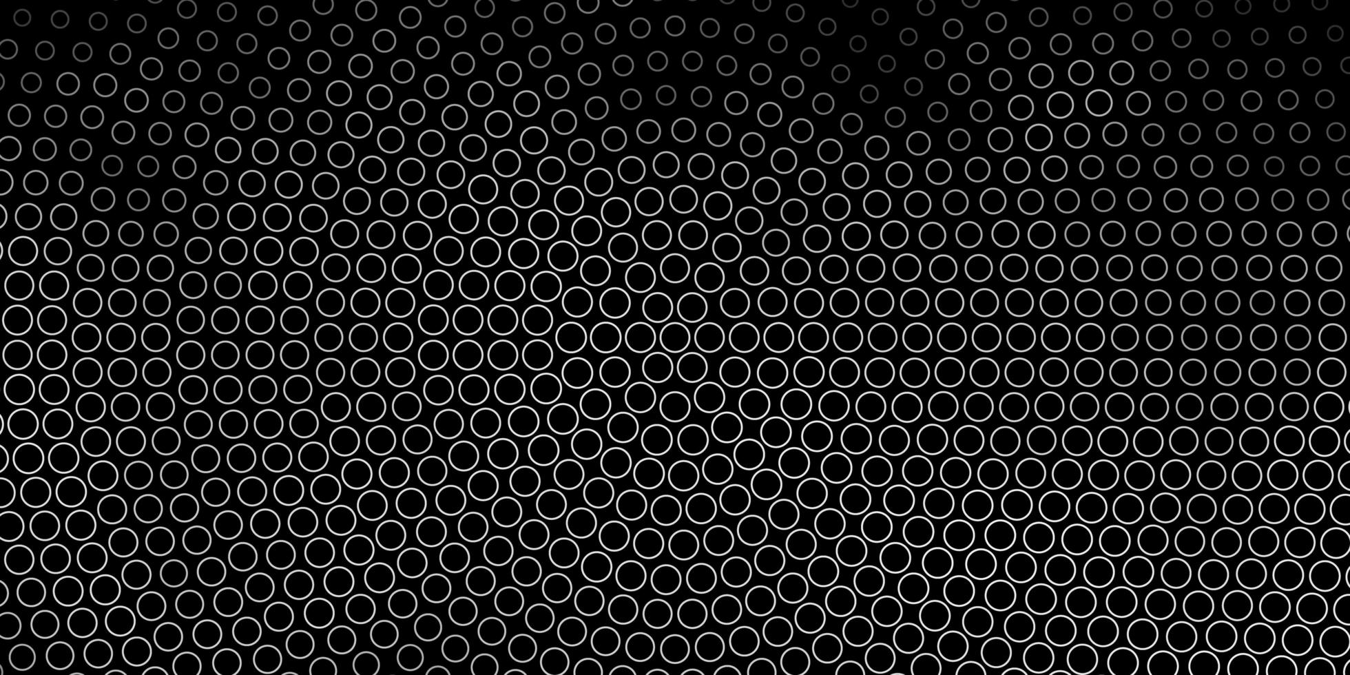 textura de vetor cinza escuro com círculos.