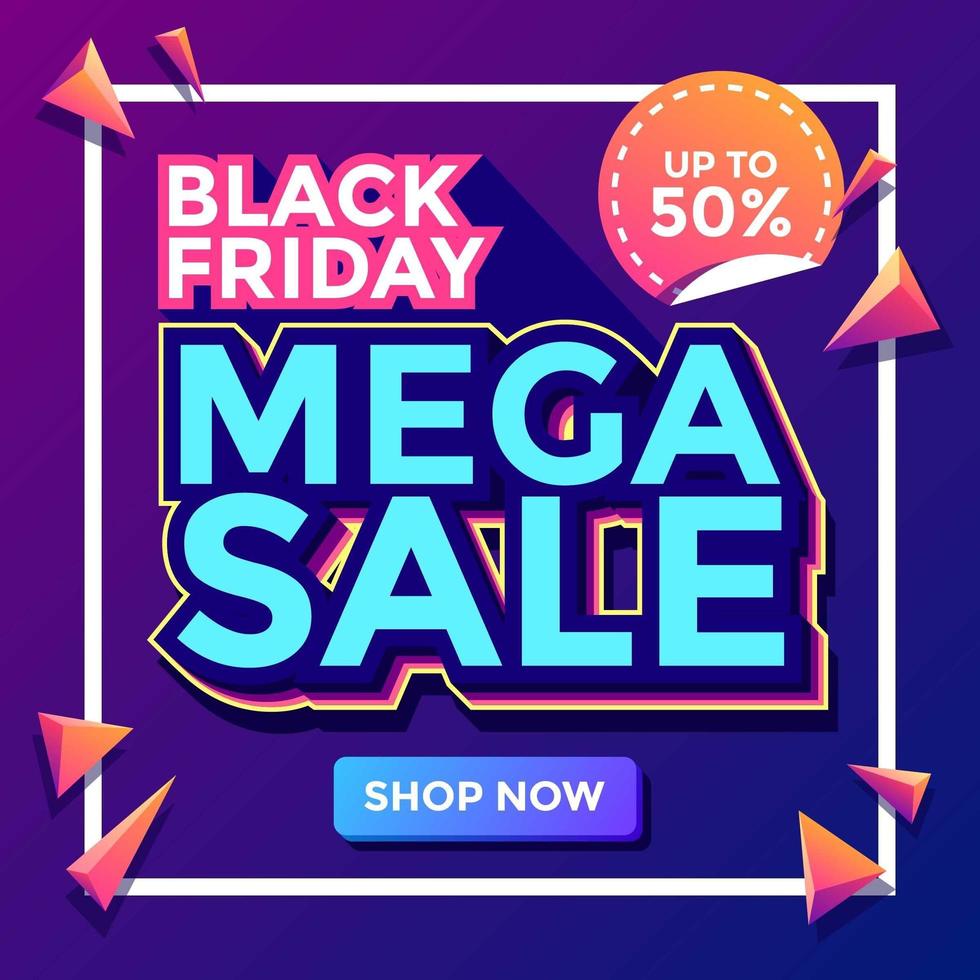 modelo de mega venda black friday vetor