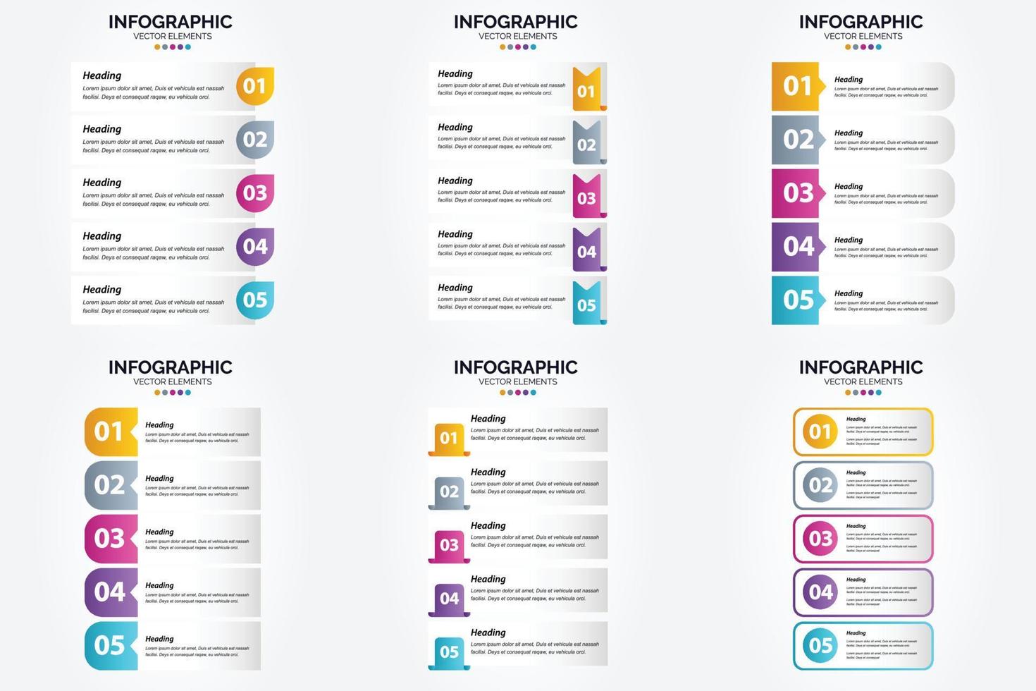 conjunto de design plano de infográficos de ilustração vetorial para folheto publicitário e revista vetor