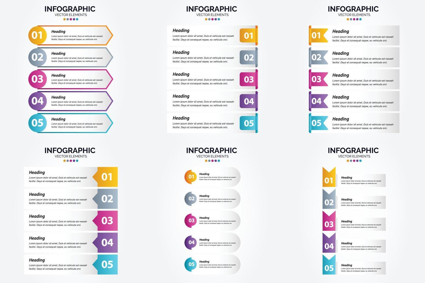 conjunto de design plano de infográficos de ilustração vetorial para folheto publicitário e revista vetor