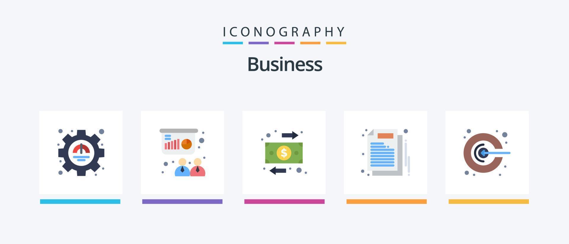 pacote de ícones de 5 planos de negócios, incluindo marketing. trabalhos. fluxo. papel. o negócio. design de ícones criativos vetor