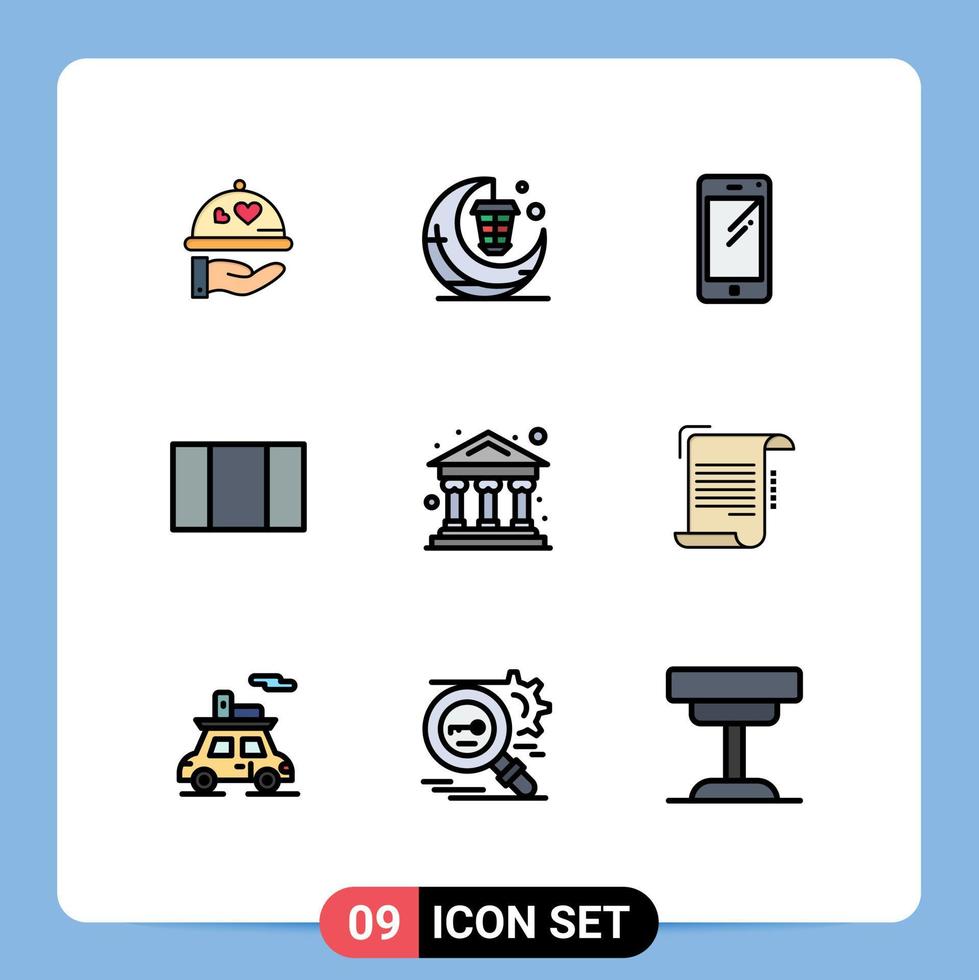 9 ícones criativos sinais e símbolos modernos do banco maximizam o layout cresent elementos de design de vetores editáveis huawei