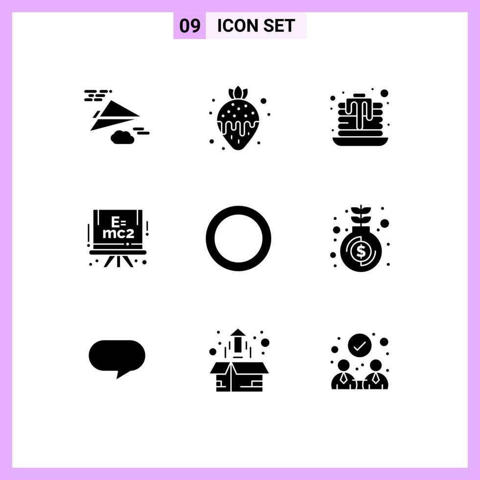 9 ícones criativos sinais e símbolos modernos de fórmula de gaxeta de sobremesa de anel de fundo elementos de design de vetores editáveis