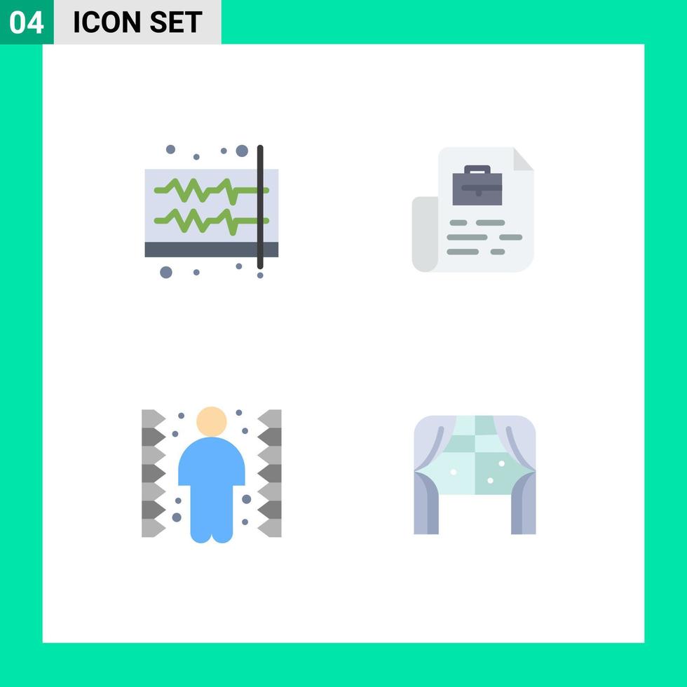 conjunto de ícones planos de interface móvel de 4 pictogramas de elementos de design de vetores editáveis de labirinto de volume de desafio de áudio