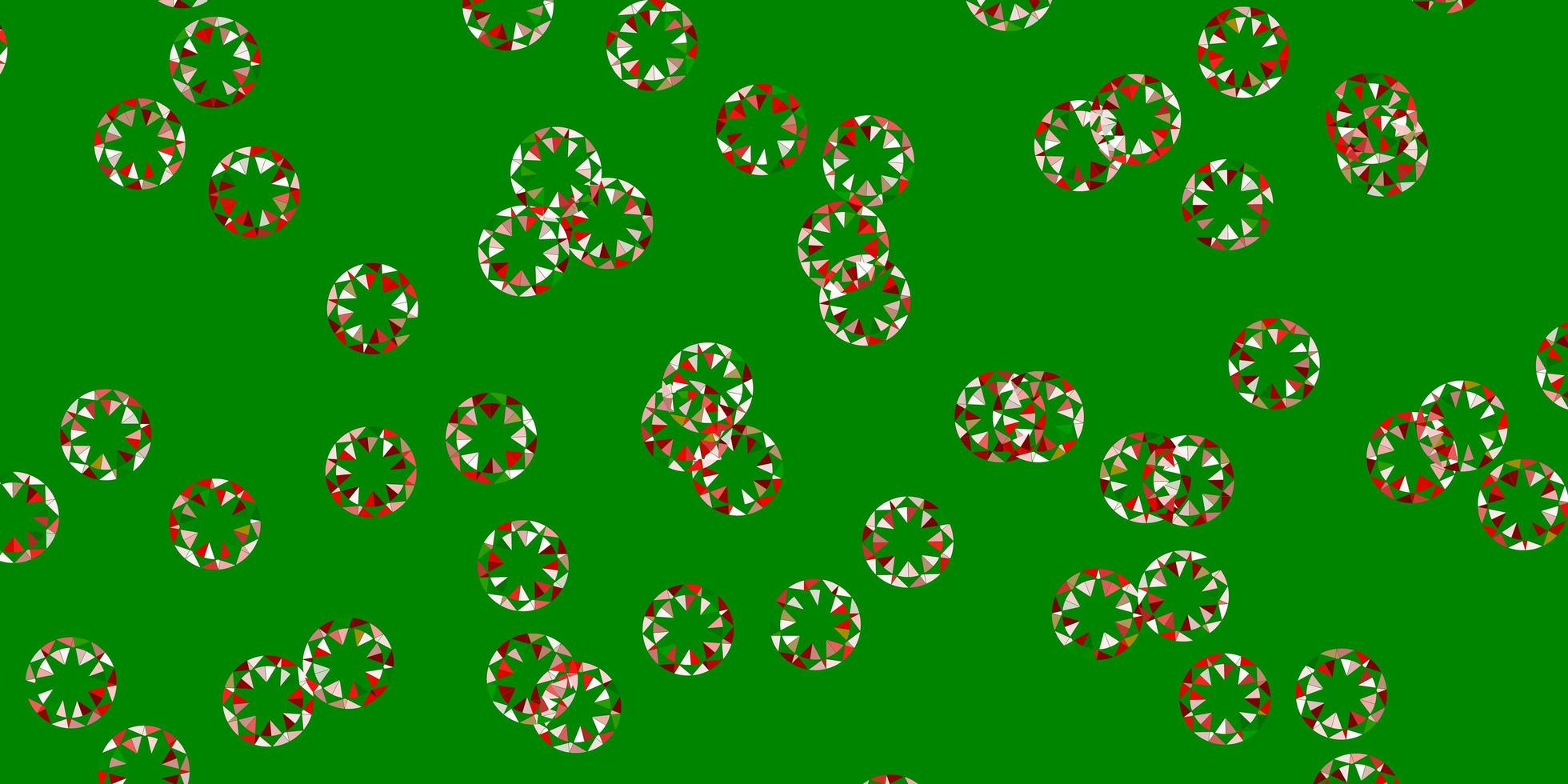 modelo de vetor verde e vermelho claro com círculos.
