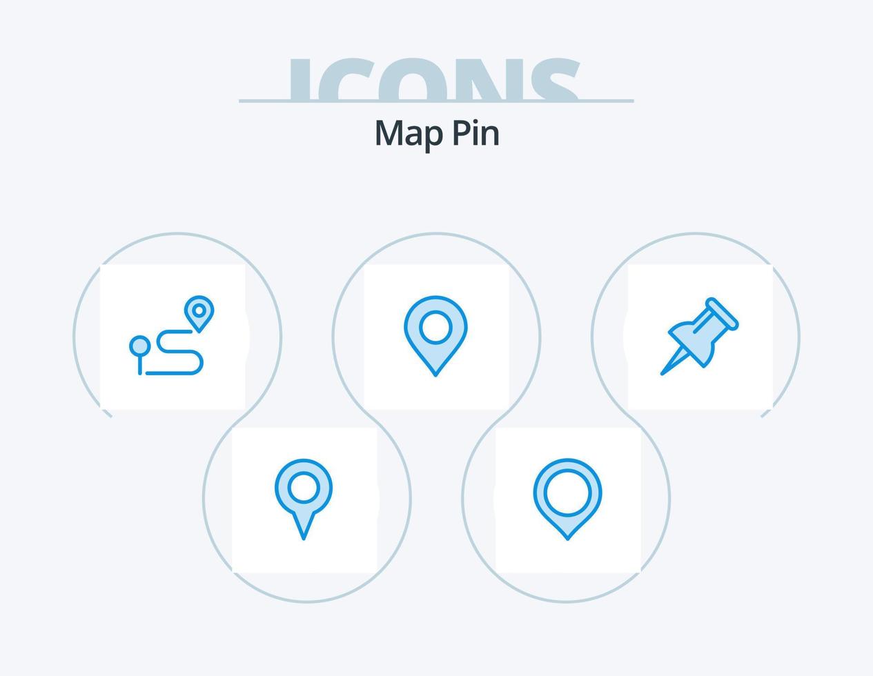 mapa pin ícone azul pack 5 design de ícone. . marcador. localização. PIN. localização vetor