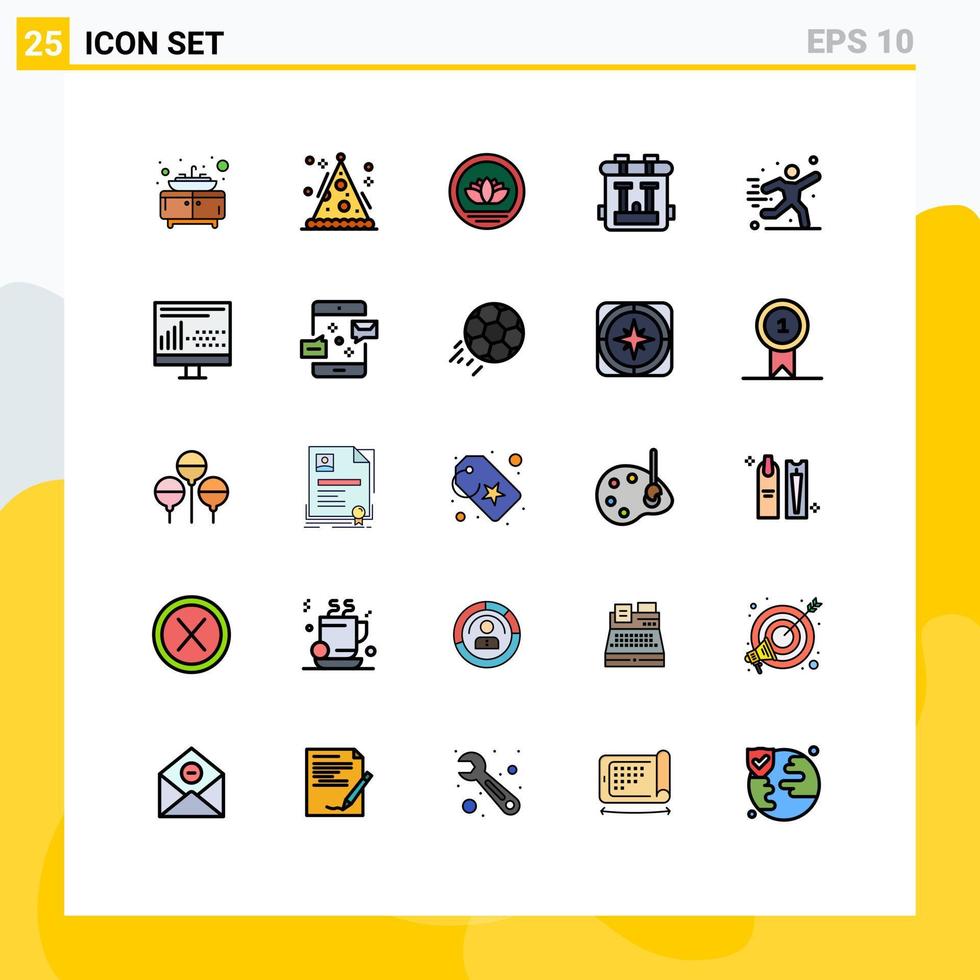 conjunto de 25 sinais de símbolos de ícones de interface do usuário modernos para passatempos de jogo bangladeshi passatempo bolsa elementos de design de vetores editáveis