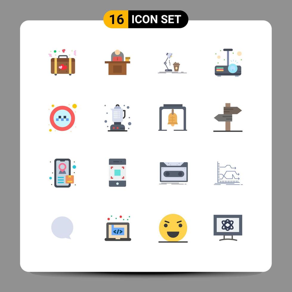 grupo de 16 cores planas modernas definidas para apresentação pacote editável de design de lâmpada de pessoa em flash de elementos de design de vetores criativos