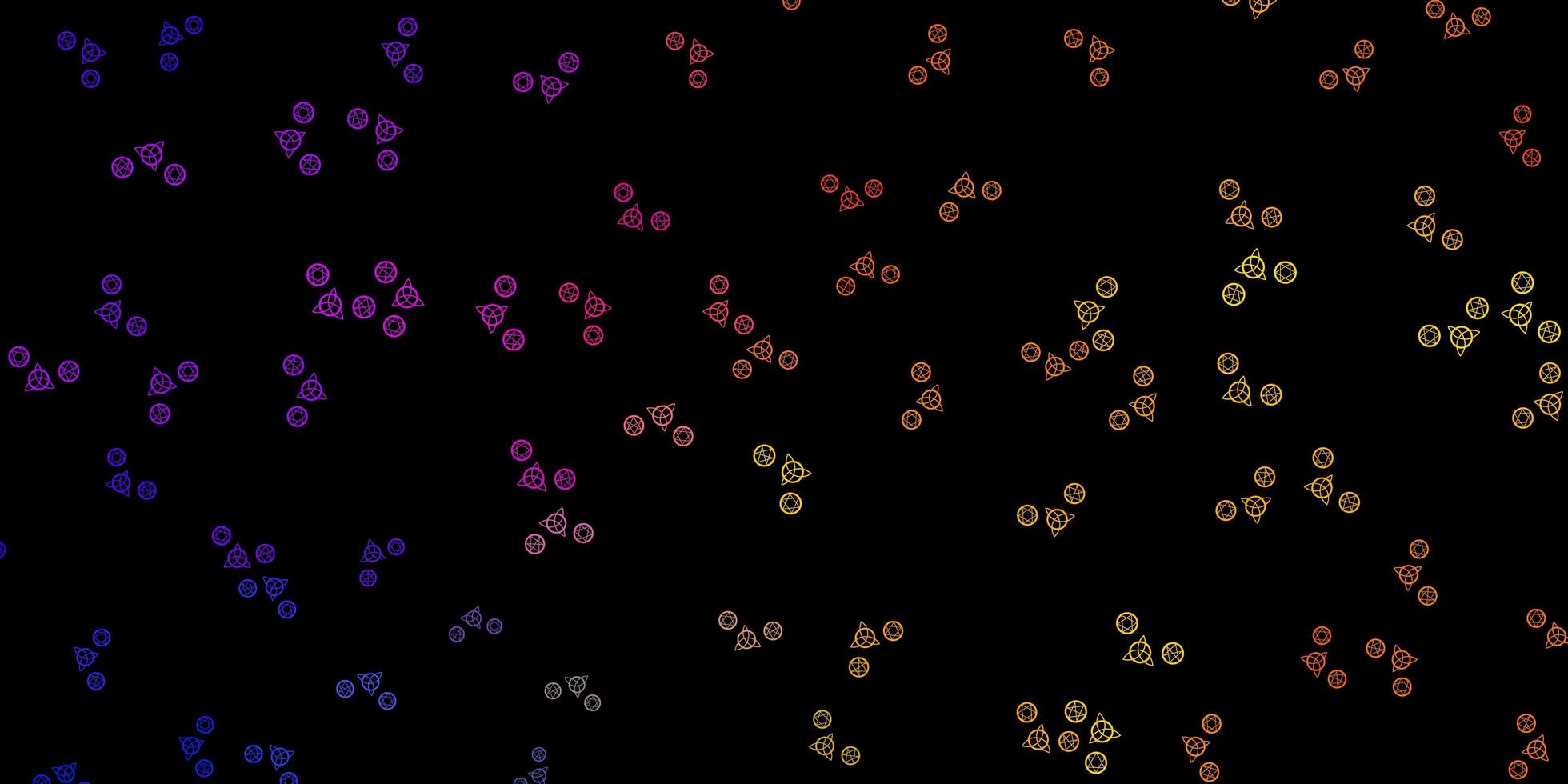 pano de fundo vector azul e amarelo escuro com símbolos de mistério.