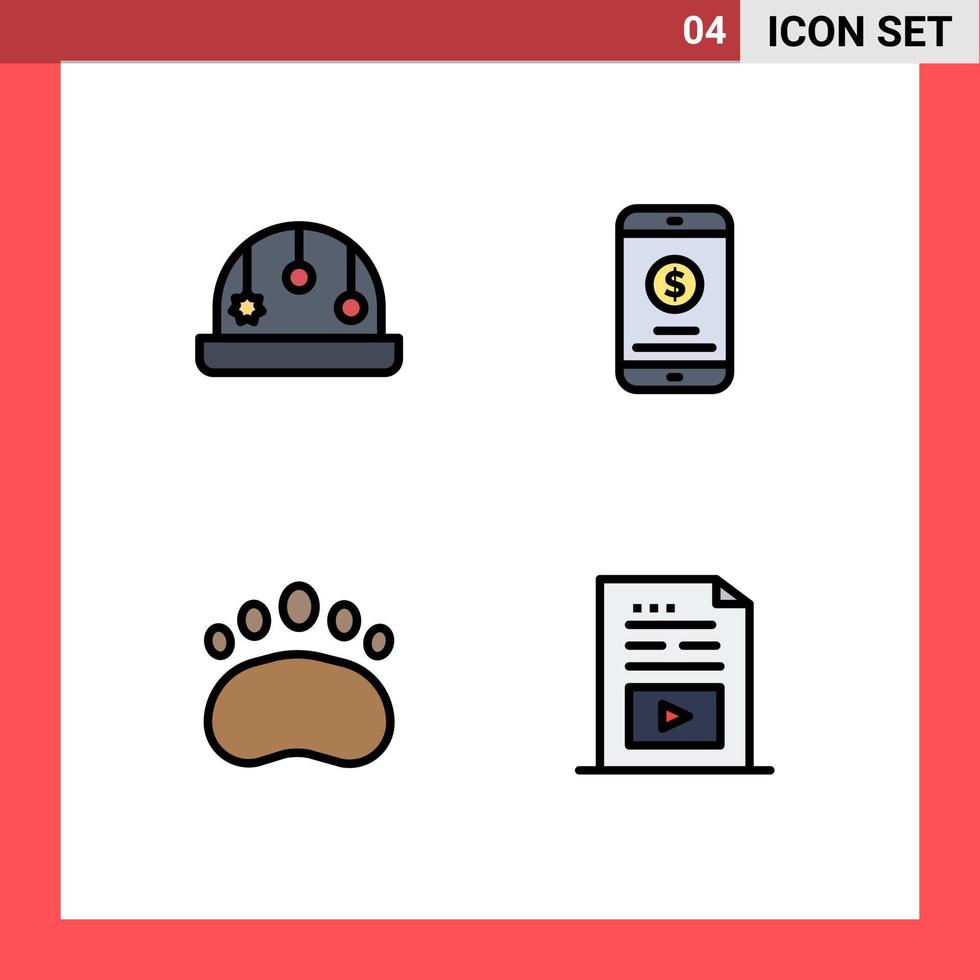 4 ícones criativos, sinais e símbolos modernos do logotipo do bebê, dinheiro móvel, zoologia, elementos de design vetorial editáveis vetor