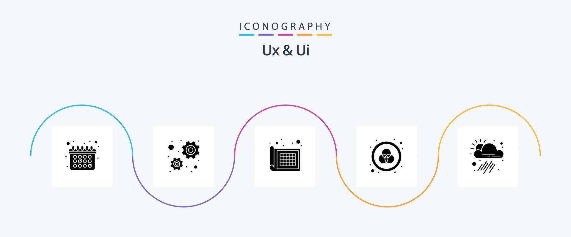 pacote de ícones ux e ui glyph 5 incluindo . ferramenta. Razão. aplicativo. pintar vetor