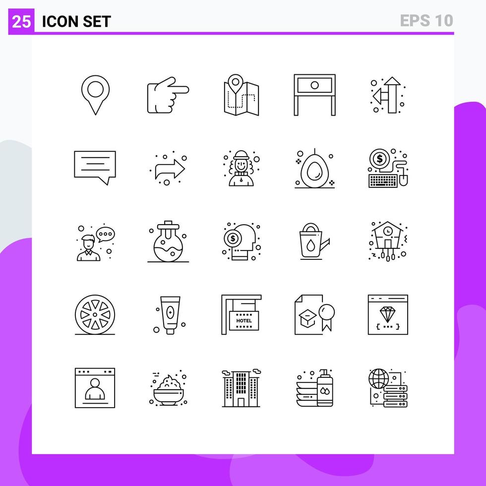 pacote de interface do usuário de 25 linhas básicas de direção interior acampamento doméstico final elementos de design de vetores editáveis