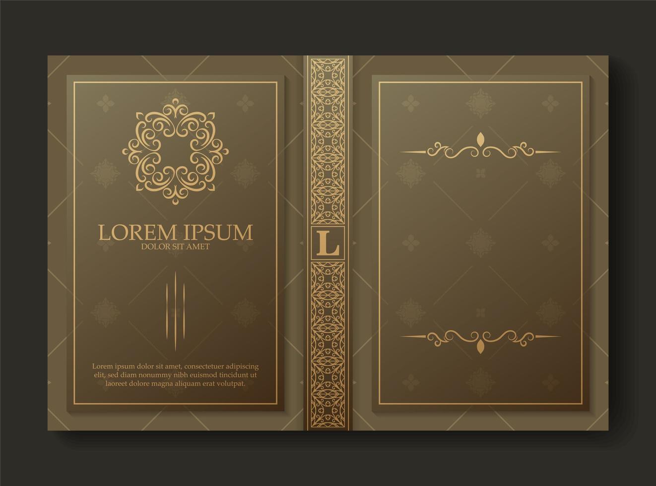 design de capa de livro ornamental premium vetor