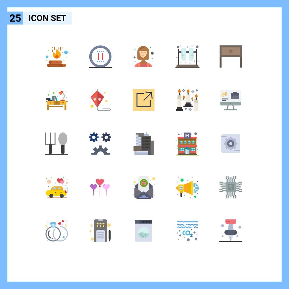 25 ícones criativos, sinais e símbolos modernos de elementos de design de vetores editáveis do gerenciador de frascos de negócios de laboratório de teste