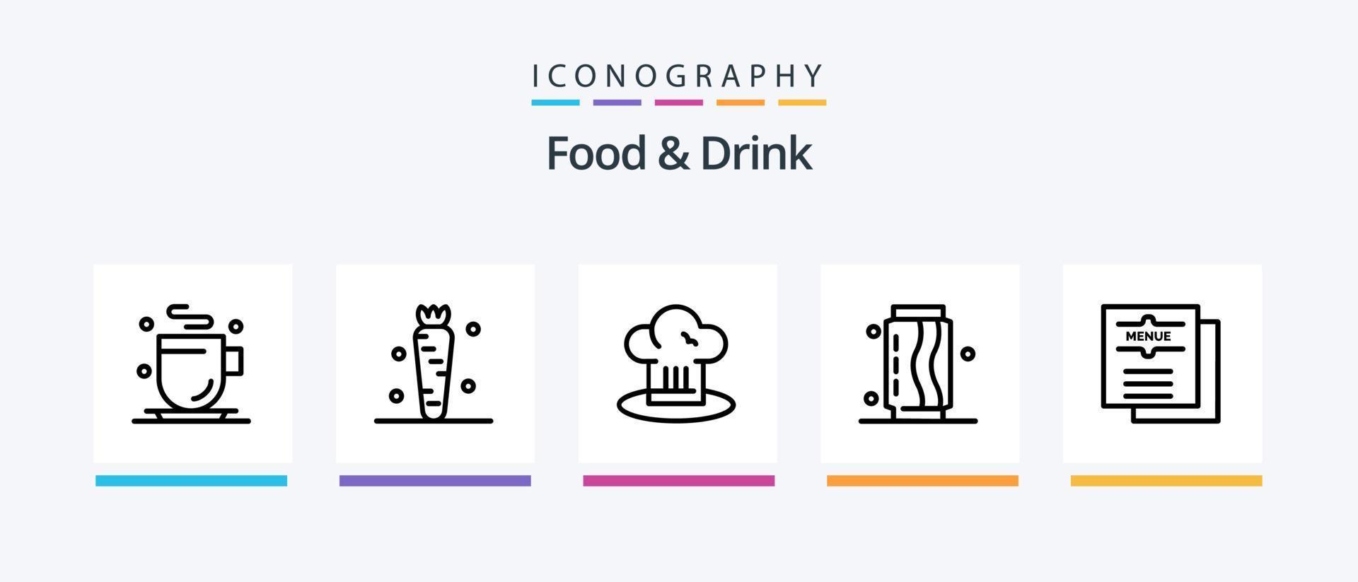 pacote de ícones de linha 5 de alimentos e bebidas, incluindo soft. beber. Comida. almoço. beber. design de ícones criativos vetor