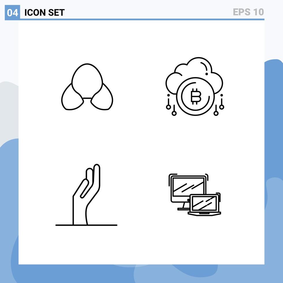 4 ícones criativos sinais e símbolos modernos de sutiã moeda roupas pagamento mão editável elementos de design vetorial vetor