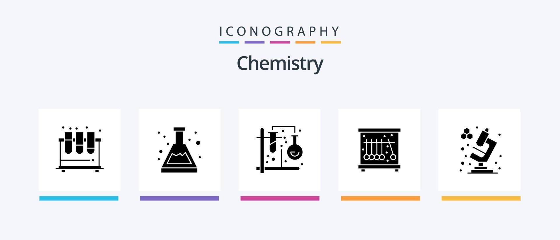 pacote de ícones de glifo 5 de química, incluindo química. pêndulo. estudar. física. Fórmula. design de ícones criativos vetor