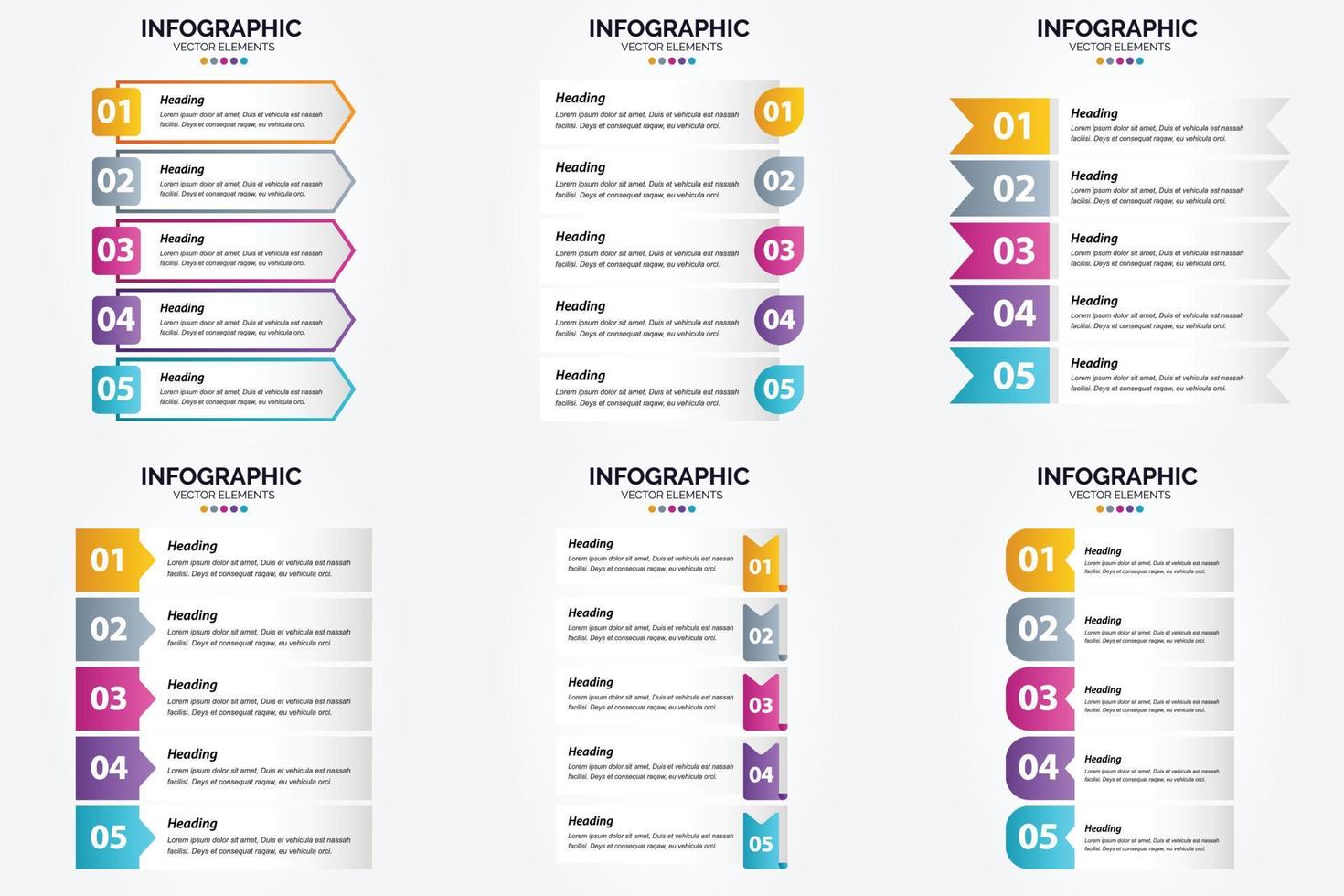 conjunto de design plano de infográficos de ilustração vetorial para folheto publicitário e revista vetor