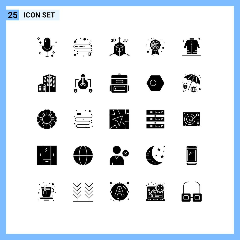 conjunto de 25 sinais de símbolos de ícones de interface do usuário modernos para design de jaqueta de homem qualidade elementos de design de vetores editáveis de melhor qualidade