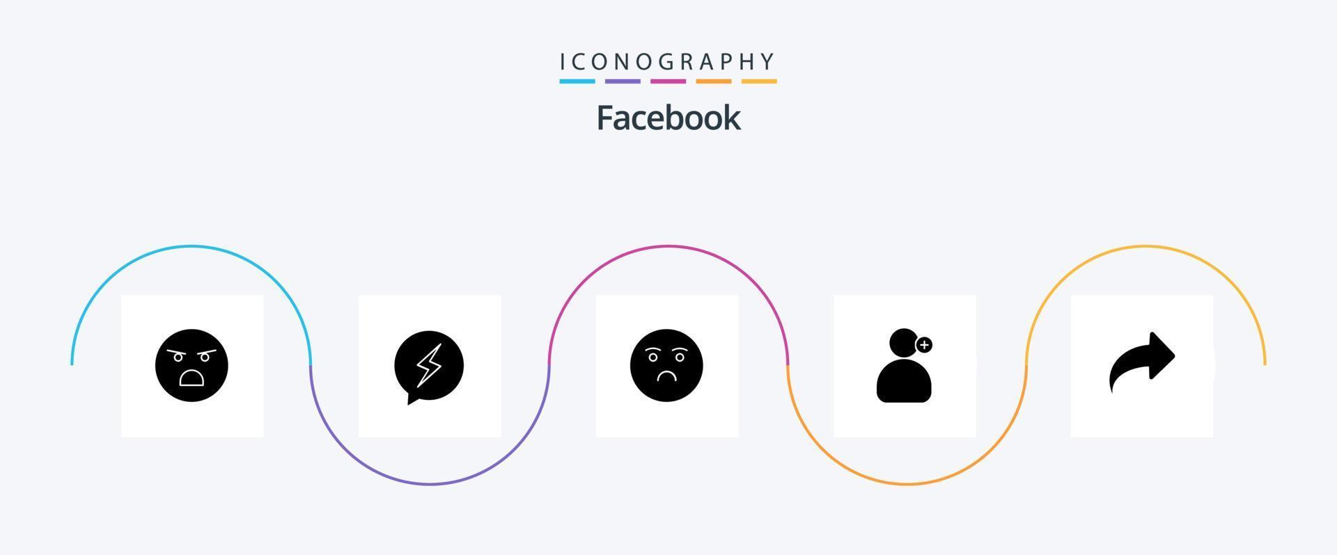 pacote de ícones do facebook glyph 5 incluindo direção. médico. emoji. trabalhando. cara vetor