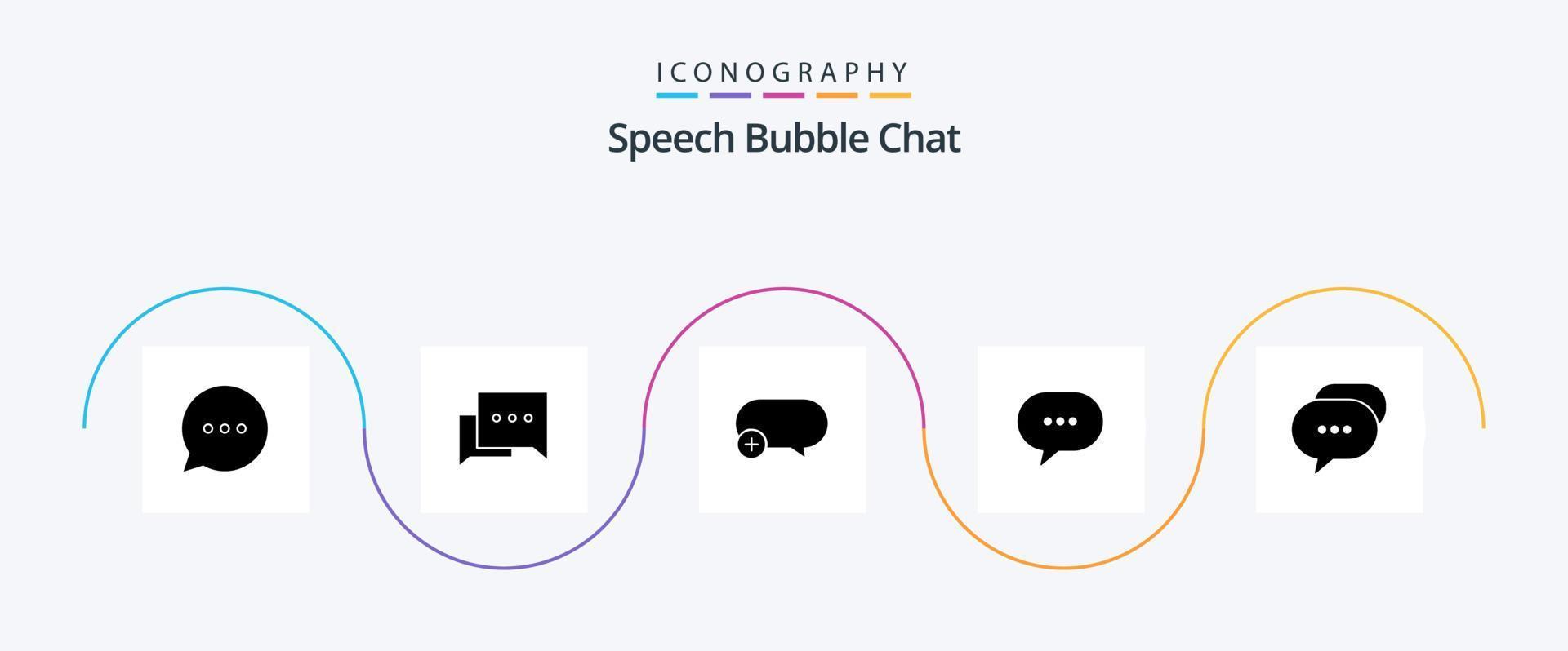 pacote de ícones de glifo 5 de bate-papo, incluindo . Comente. bolha. conversação vetor