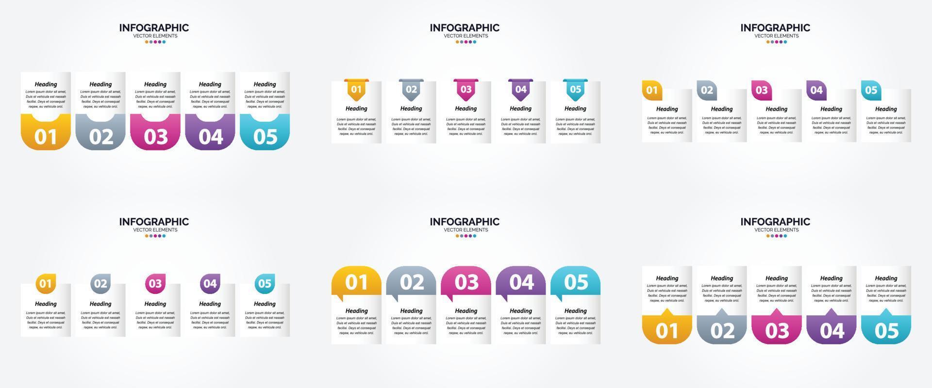 conjunto de design plano de infográficos de ilustração vetorial para folheto publicitário e revista vetor