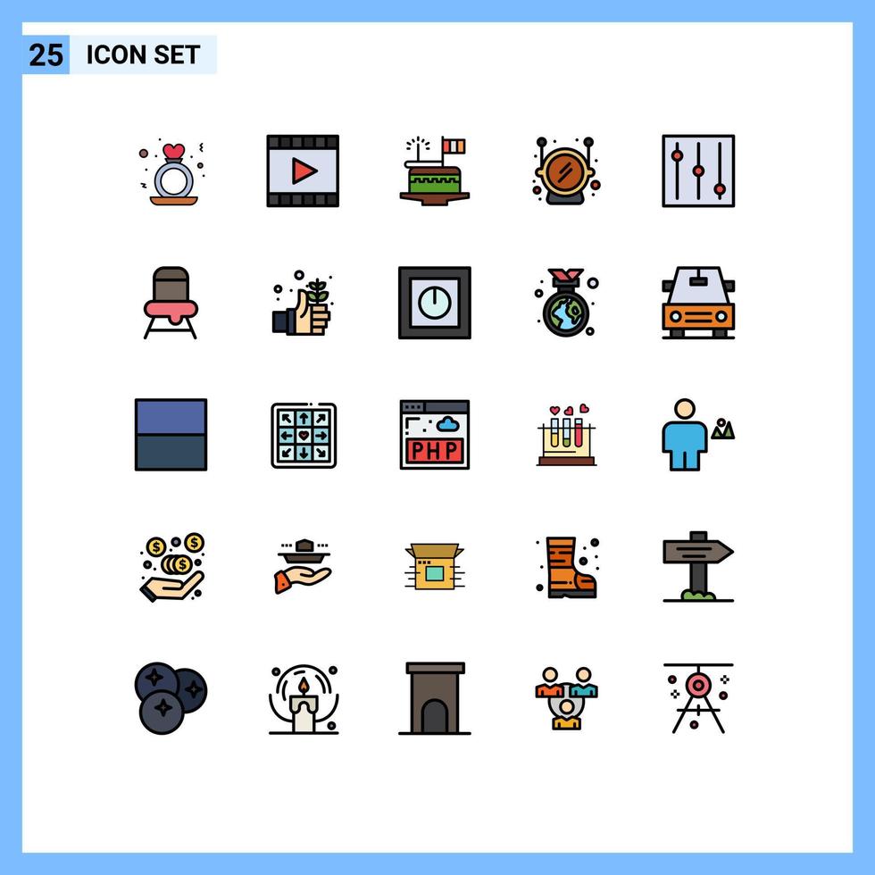 25 ícones criativos sinais modernos e símbolos de elementos de design de vetores editáveis do jogador de capacete de segurança do dia de patrício