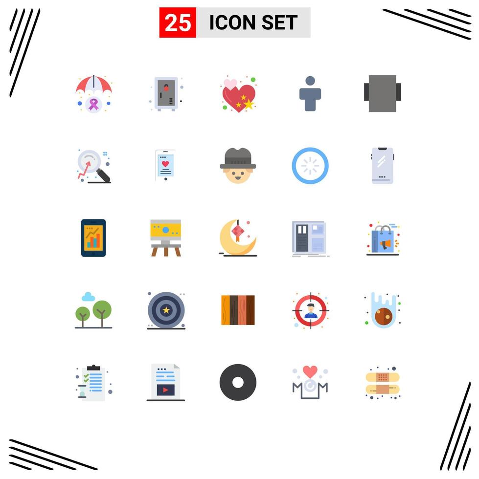 conjunto de 25 sinais de símbolos de ícones de interface do usuário modernos para ampliar o perfil de amor de layout masculino elementos de design de vetores editáveis