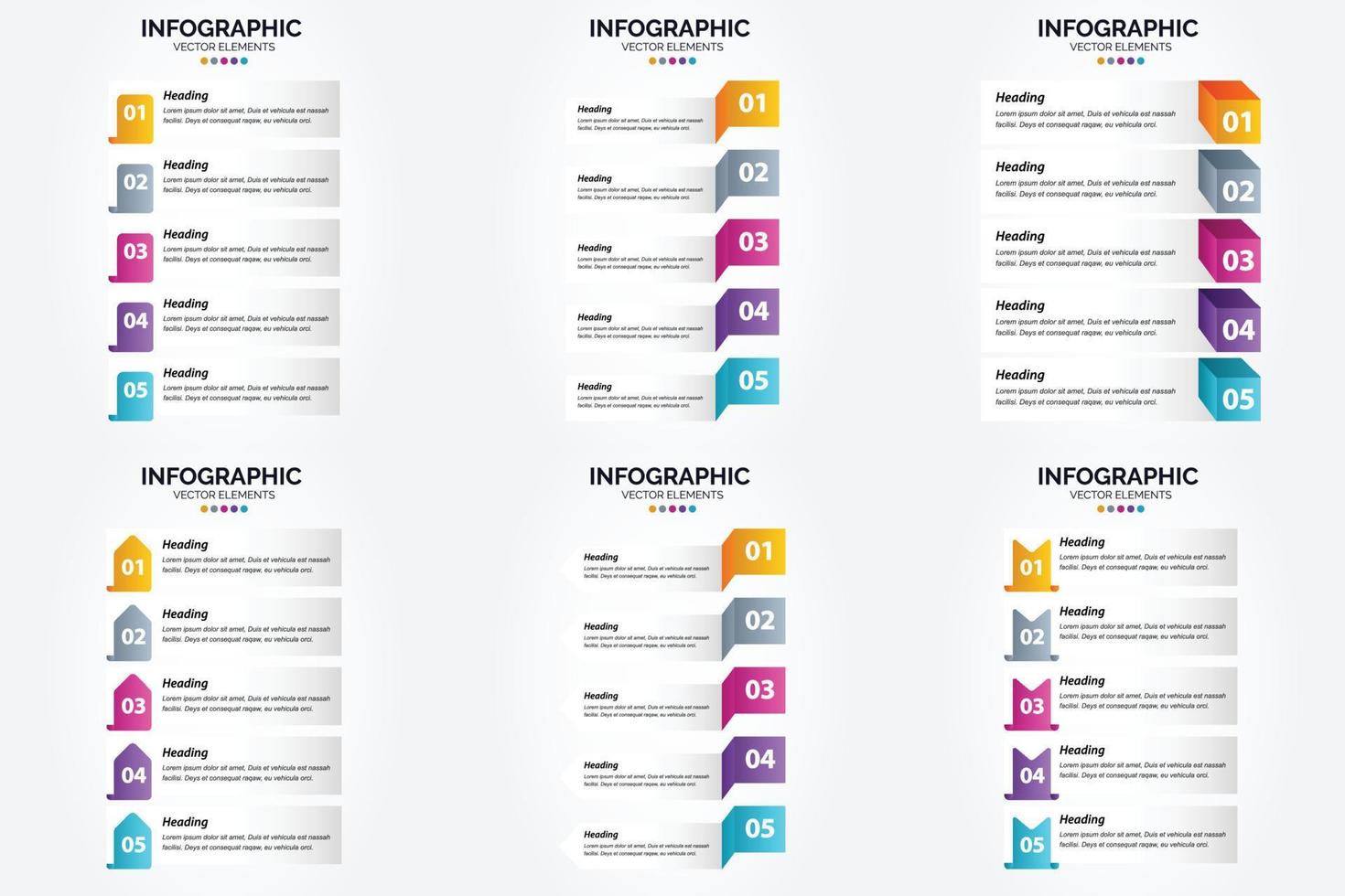 conjunto de design plano de infográficos de ilustração vetorial para folheto publicitário e revista vetor