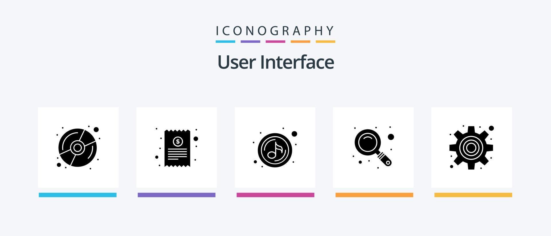 interface do usuário glifo 5 pacote de ícones incluindo . engrenagem. Toque. engrenagem procurar. design de ícones criativos vetor