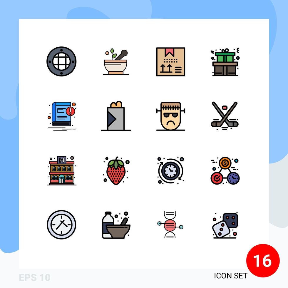 pacote de ícones vetoriais de estoque de 16 sinais e símbolos de linha para e-book, caixa de presente, programação, elementos de design de vetores criativos editáveis
