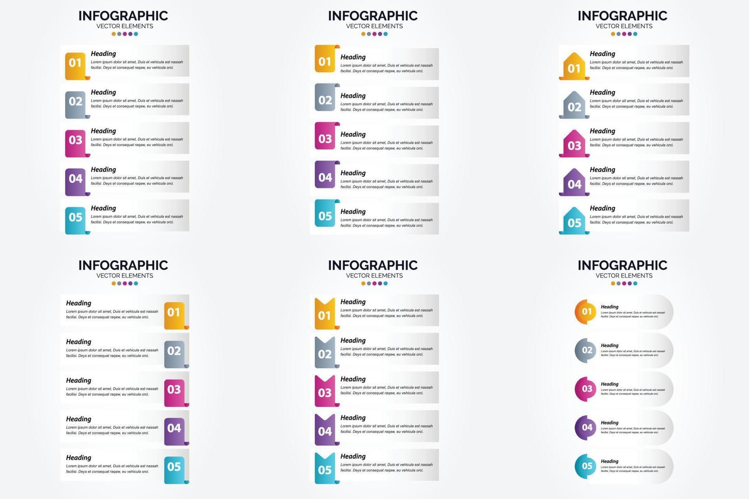 conjunto de design plano de infográficos de ilustração vetorial para folheto publicitário e revista vetor